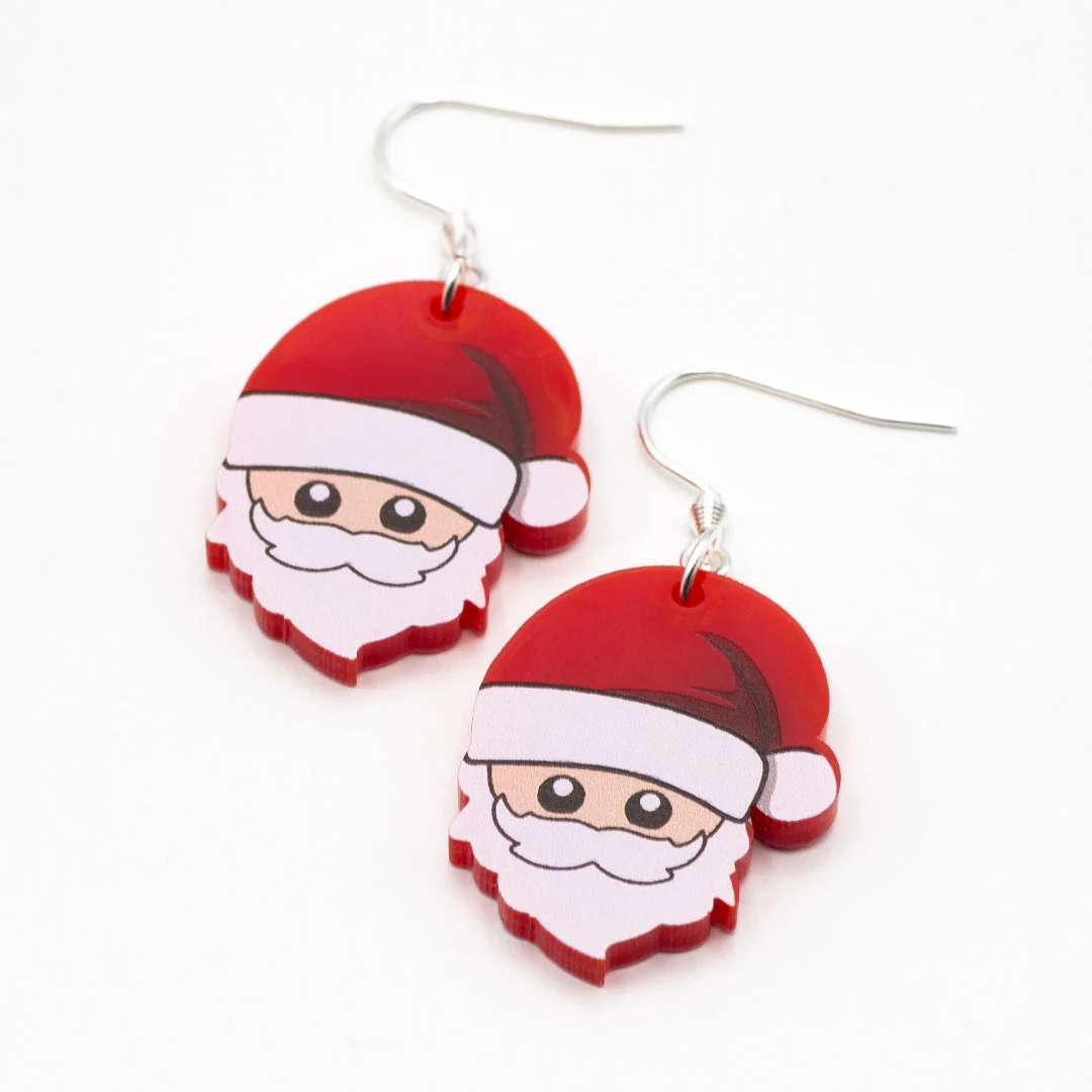 Santa Earrings - Laser Cut Acrylic
