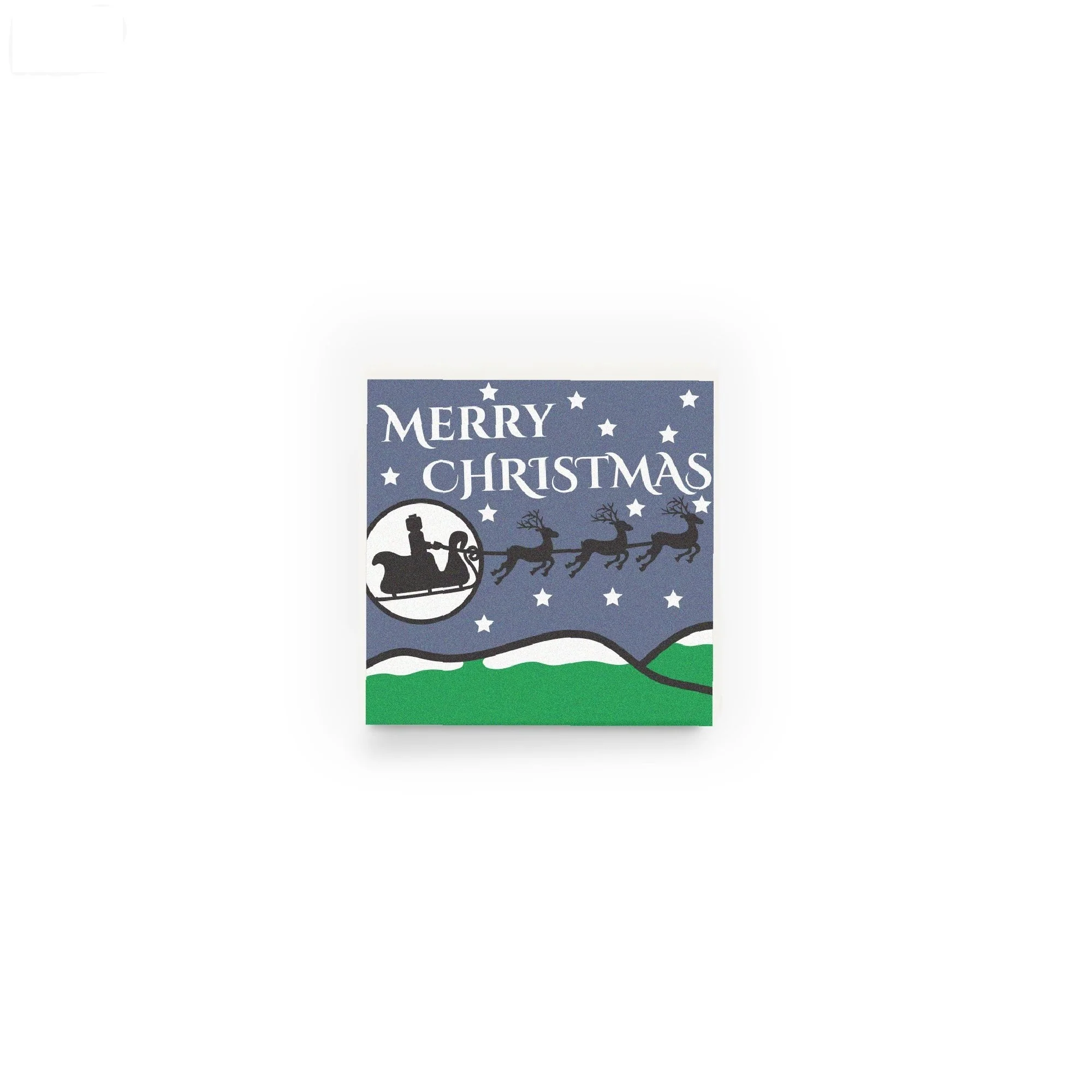 Santa's Sleigh Christmas Card - Custom LEGO Tile