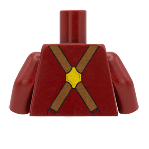 Shirt with Bow Tie and Braces (Change Colour of Bowtie and Braces) - Custom Design Minifigure Torso - Image 44
