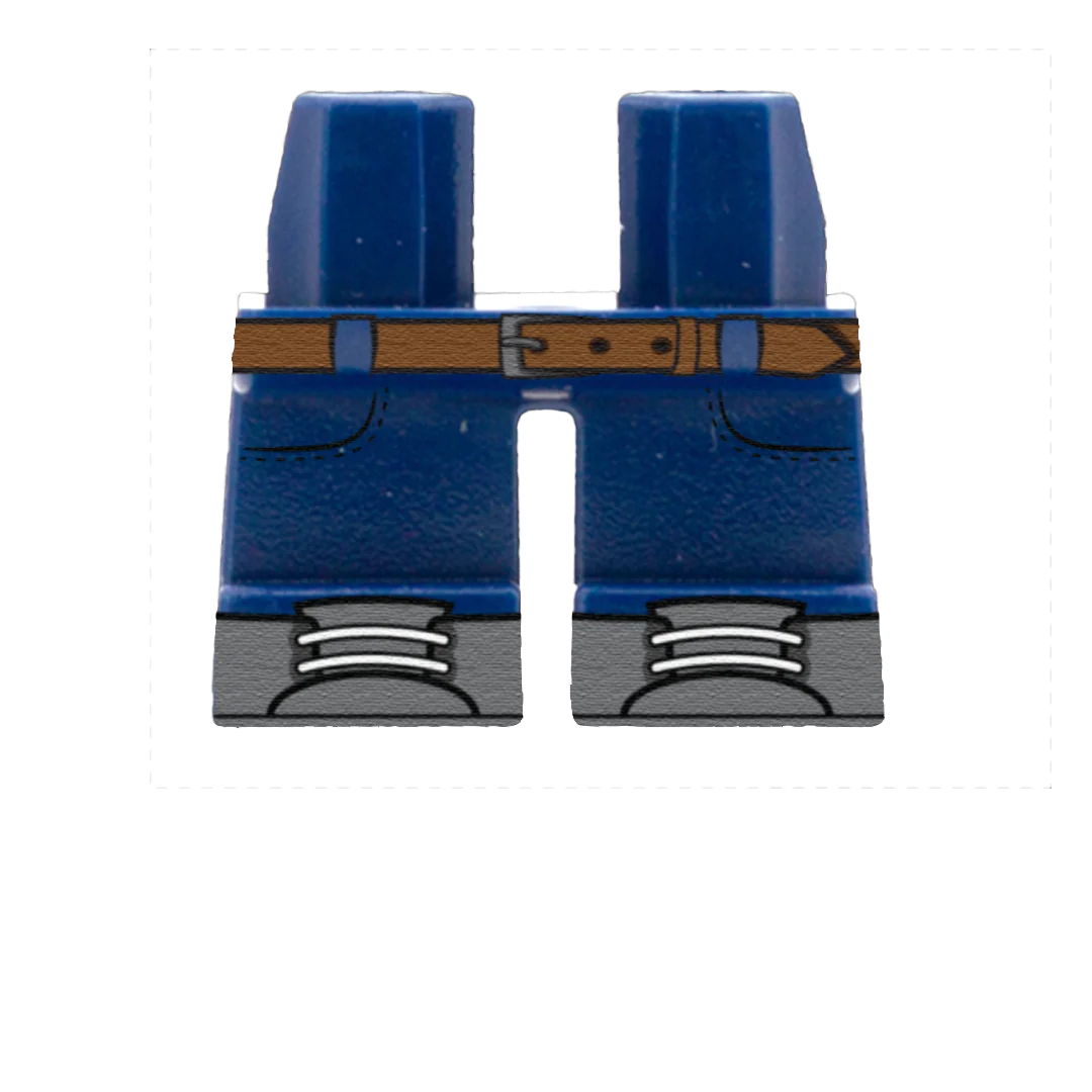 Short Navy Jeans - Custom Printed Minifigure Legs
