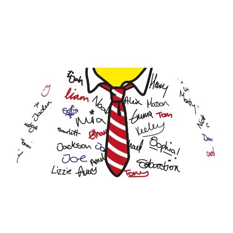 Signed School Leaver's Shirt (Customise Shirt & Tie Colours) - Custom Design Minifigure Torso - Image 3