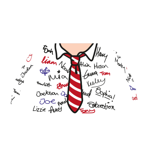 Signed School Leaver's Shirt (Customise Shirt & Tie Colours) - Custom Design Minifigure Torso - Image 4