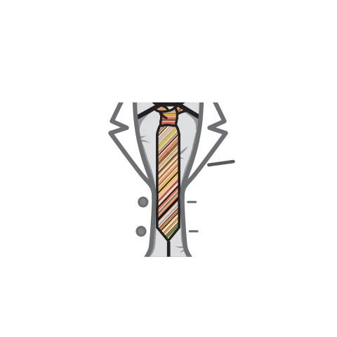 Smart Suit with Fancy Striped Tie - Custom Design Minifigure Torso - Image 31
