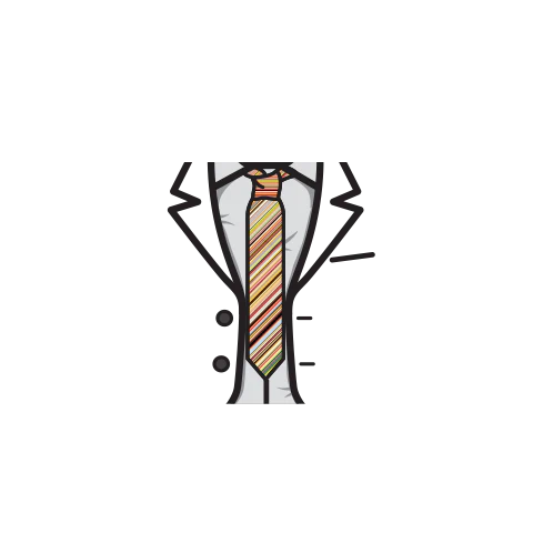 Smart Suit with Fancy Striped Tie - Custom Design Minifigure Torso - Image 32