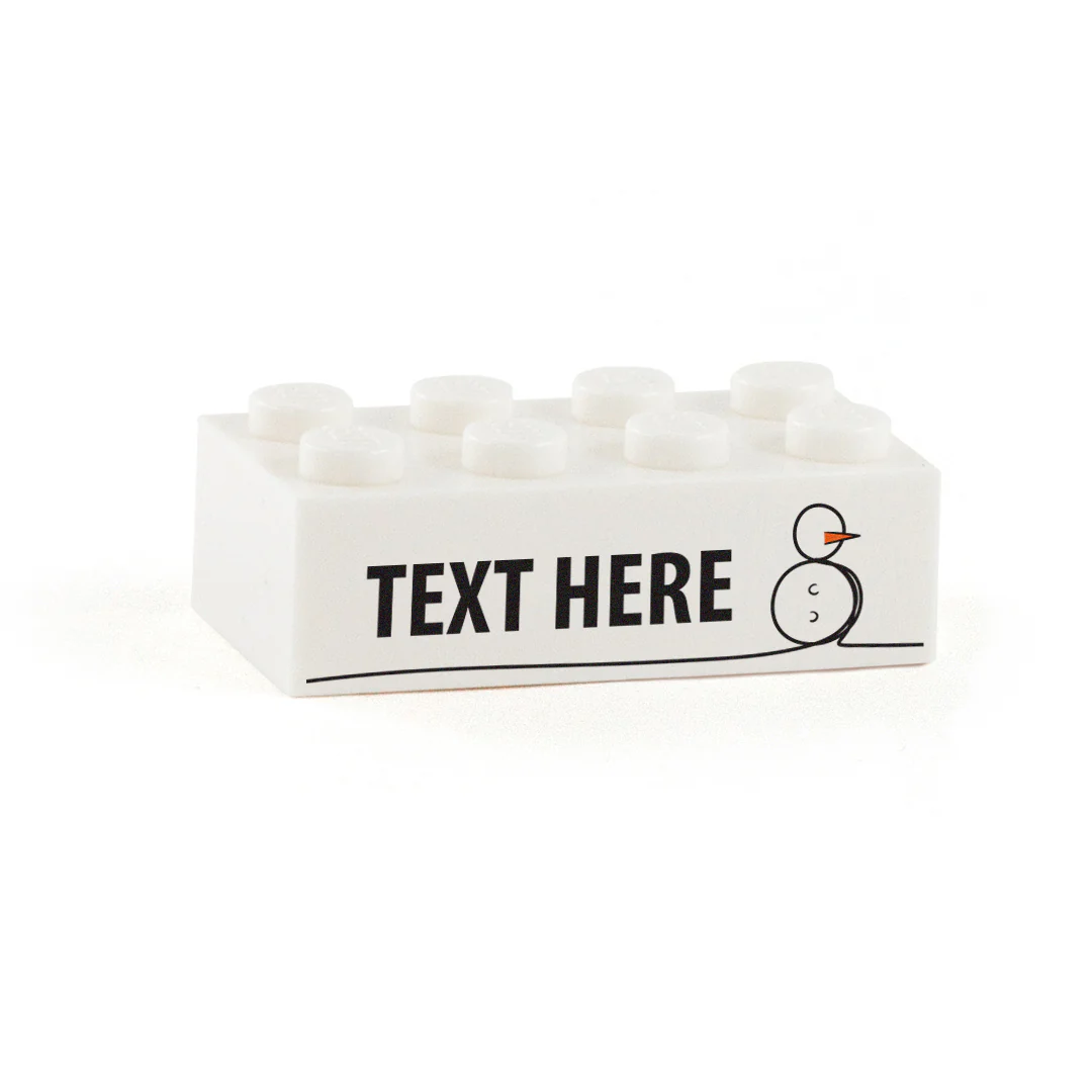 Snowman Display Brick - Custom Printed 2 x 4 Brick
