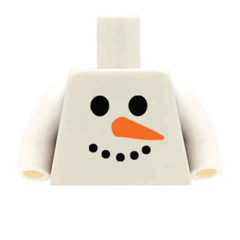 Snowman Face Christmas Jumper - Custom Design Minifigure Torso