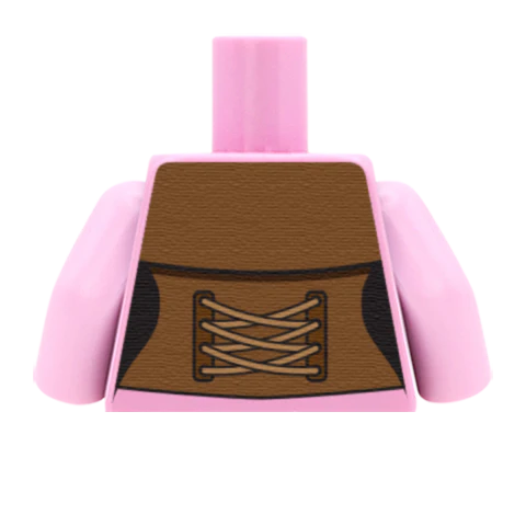 Steampunk Low Cut Blouse with Leather Corset - Custom Design Minifigure Torso - Image 63
