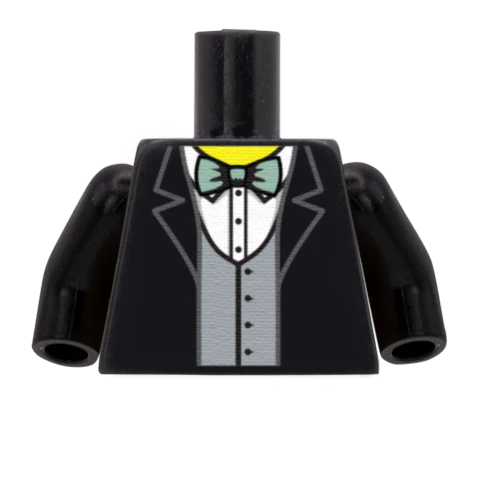 Suit Jacket , Waistcoat and Bow Tie (Change Colours) - Custom Design Minifigure Torso