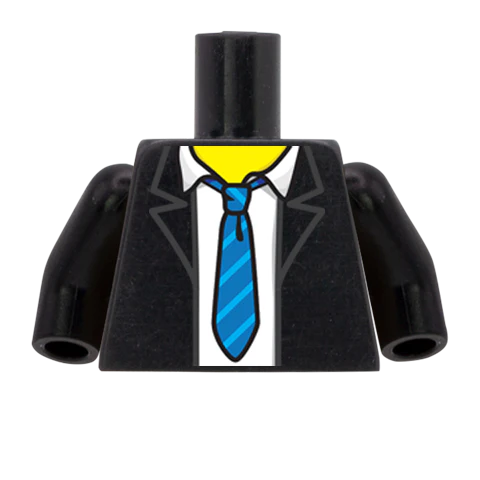Suit with Casual Striped Tie - Custom Design Minifigure Torso