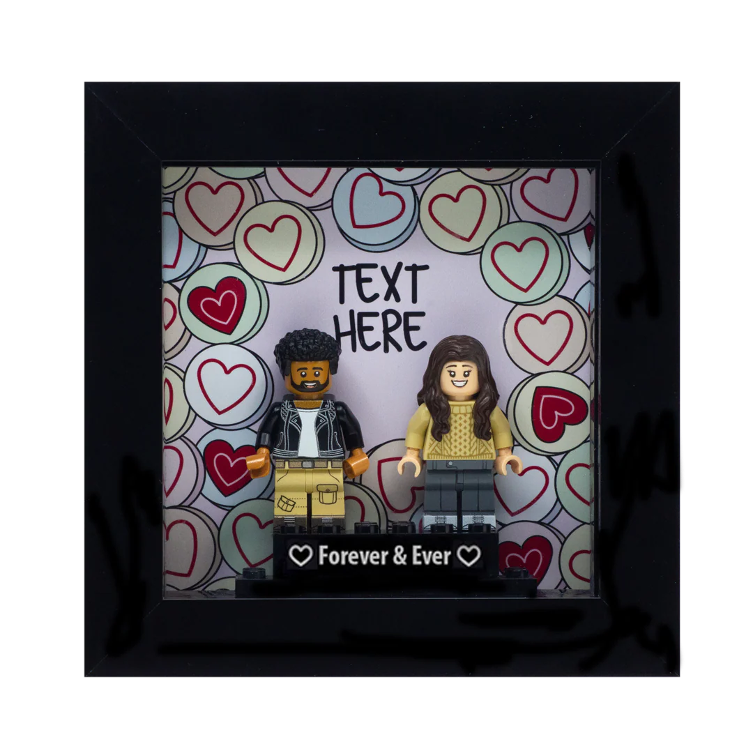 Sweethearts Text Here Couples Frame - Custom Minifigure Display