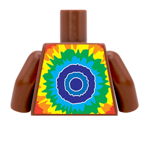 Tie Dye Peace and Love Top - Custom Design Minifigure Torso - Image 36