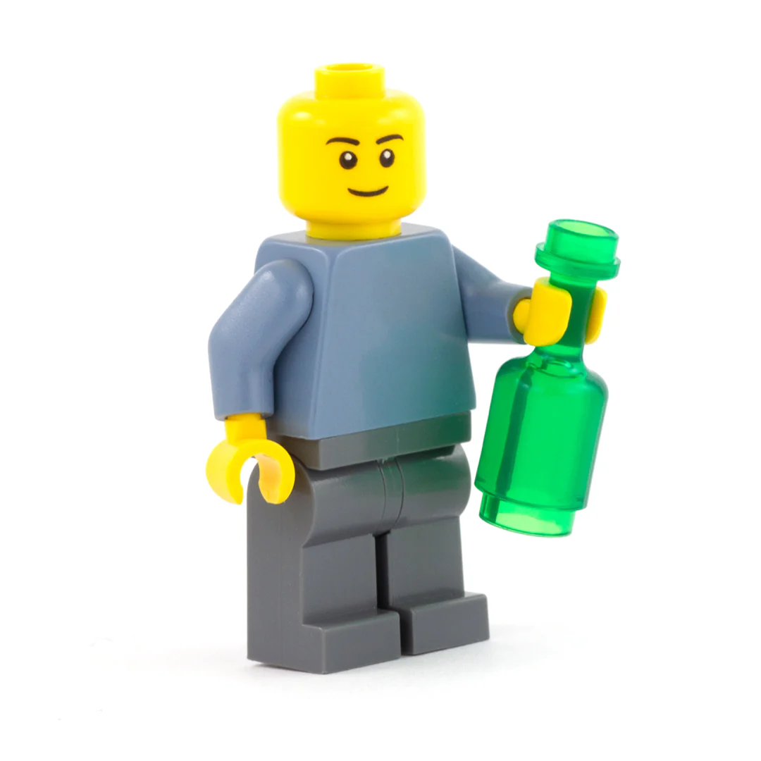 LEGO Translucent Green Bottle - Minifigure Accessory (Plastic Toy) - Image 2