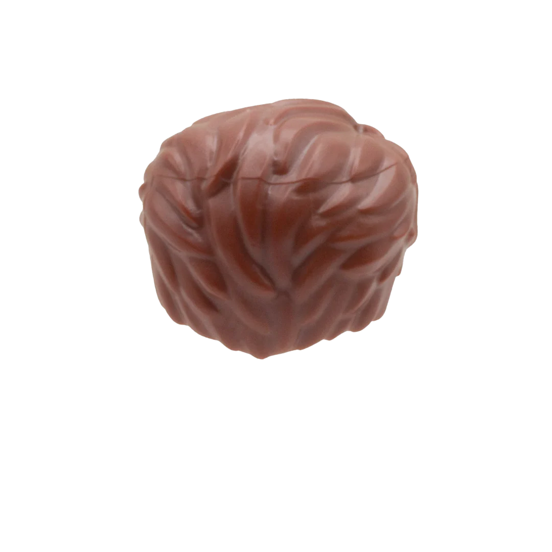 Brown Trendy Swept Back Hair with Wavy Fringe - LEGO Minifigure Hair - Image 2