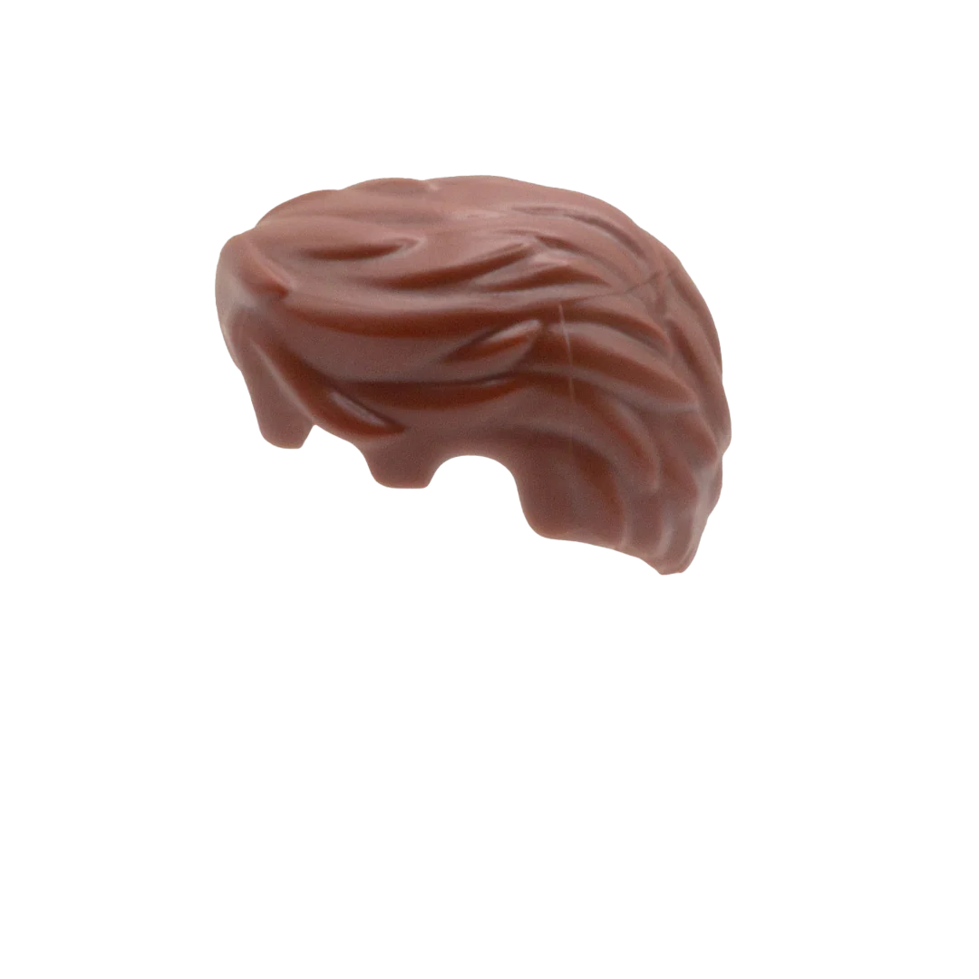 Brown Trendy Swept Back Hair with Wavy Fringe - LEGO Minifigure Hair - Image 3