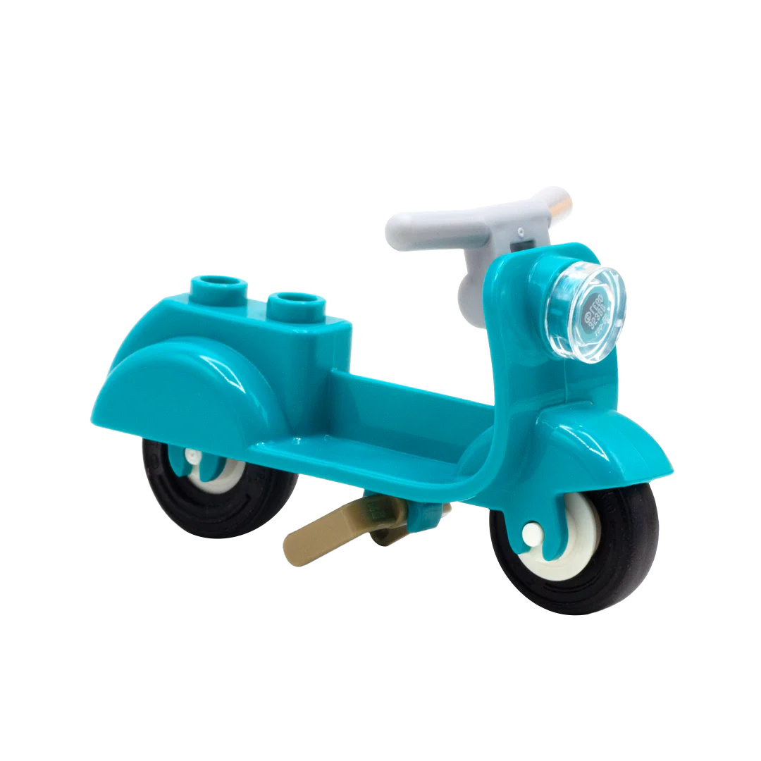 Teal LEGO Vespa Scooter - Minifigure Accessory