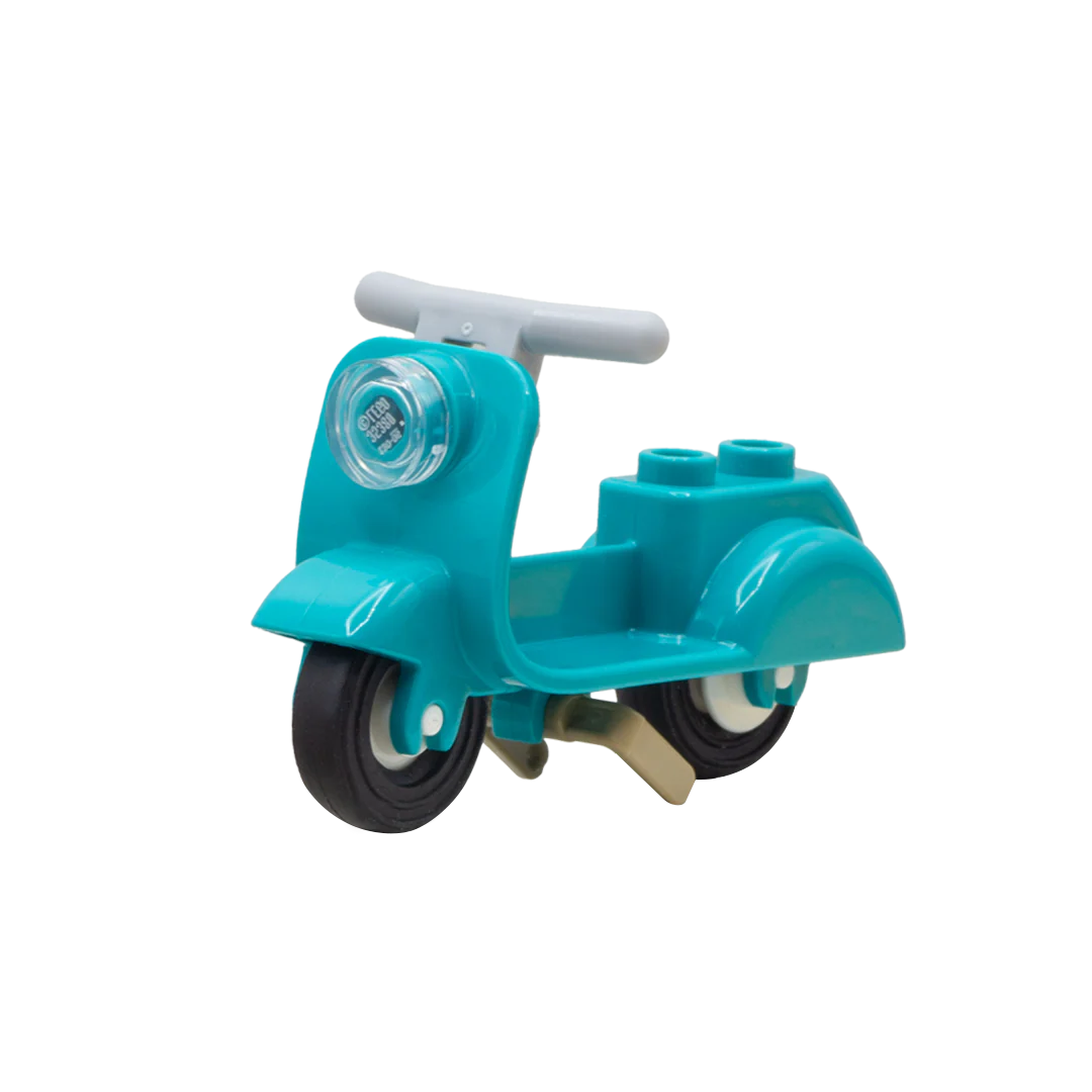 Teal LEGO Vespa Scooter - Minifigure Accessory - Image 2