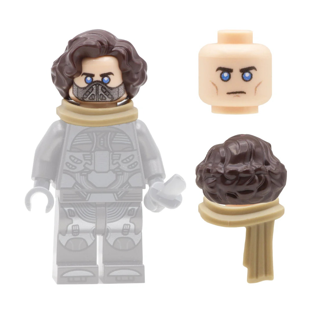 Upgraded Sand Fighter Head - Custom Design Minifigure Head and Accessories - Image 2