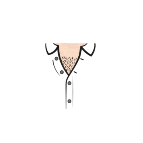 Very Open Shirt with Hairy Chest - Custom Design Minifigure Torso - Image 33