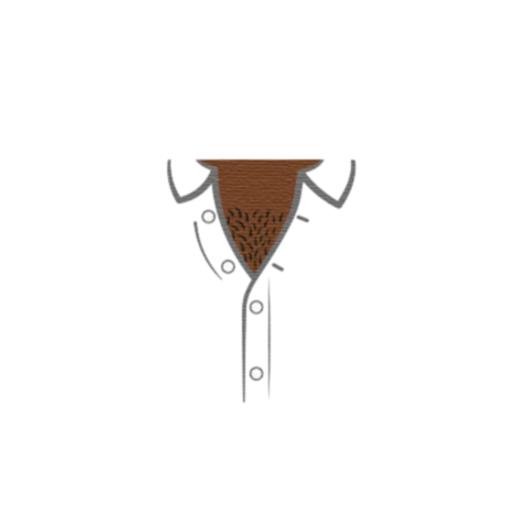 Very Open Shirt with Hairy Chest - Custom Design Minifigure Torso - Image 40