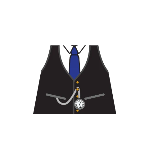 Waistcoat, Pocket Watch, Shirt and Tie - Custom Design Minifigure Torso - Image 58