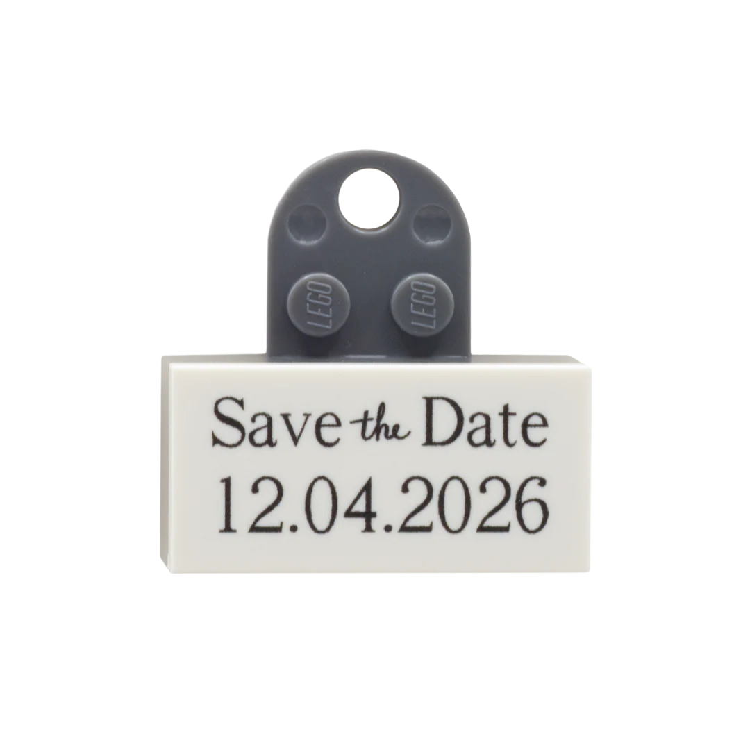 Wedding Invite Magnet - LEGO Magnet with Custom Tile
