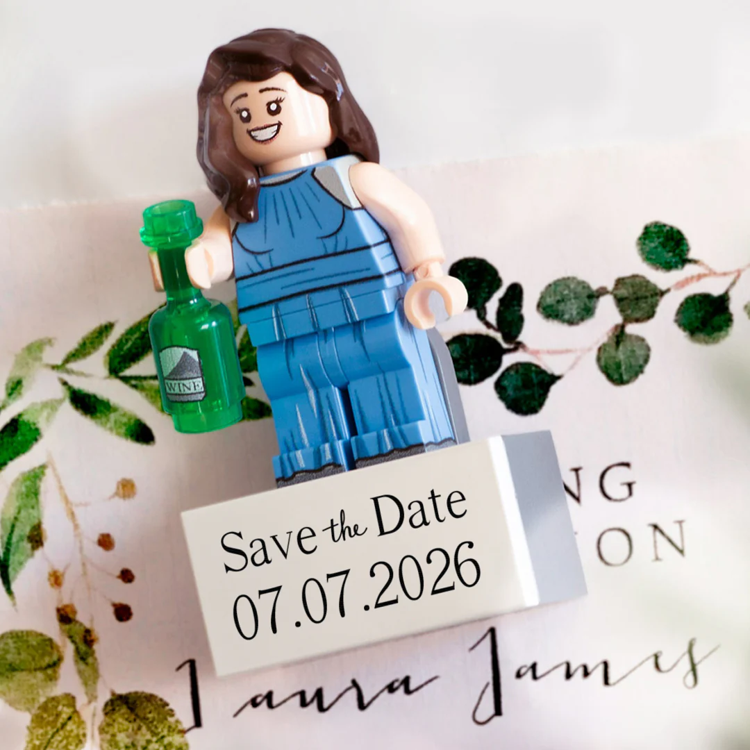 Wedding Invite Magnet - LEGO Magnet with Custom Tile - Image 3