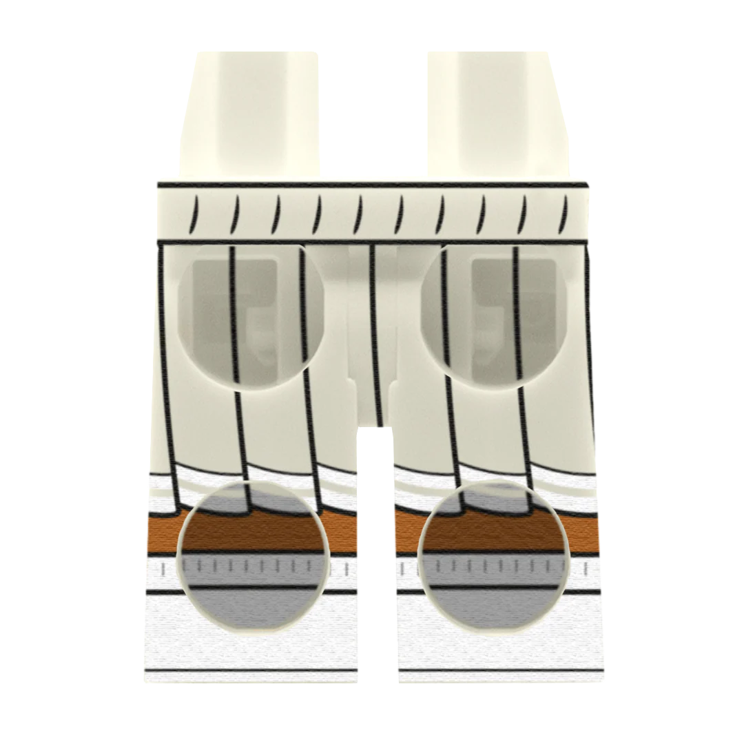 White Cheerleader Skirt (Various Skin Tones) - Printed Minifigure Legs - Image 10