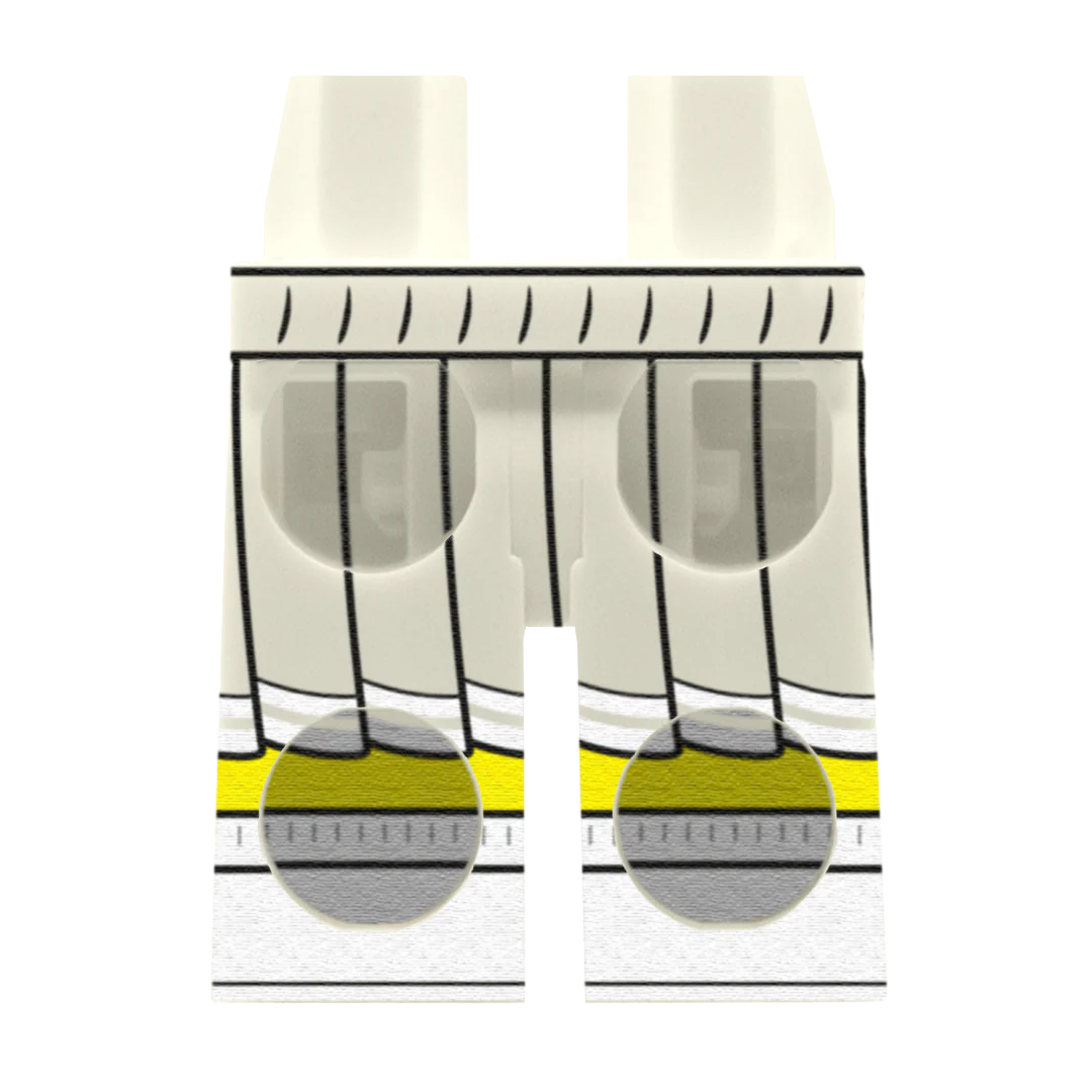 White Cheerleader Skirt (Various Skin Tones) - Printed Minifigure Legs - Image 6
