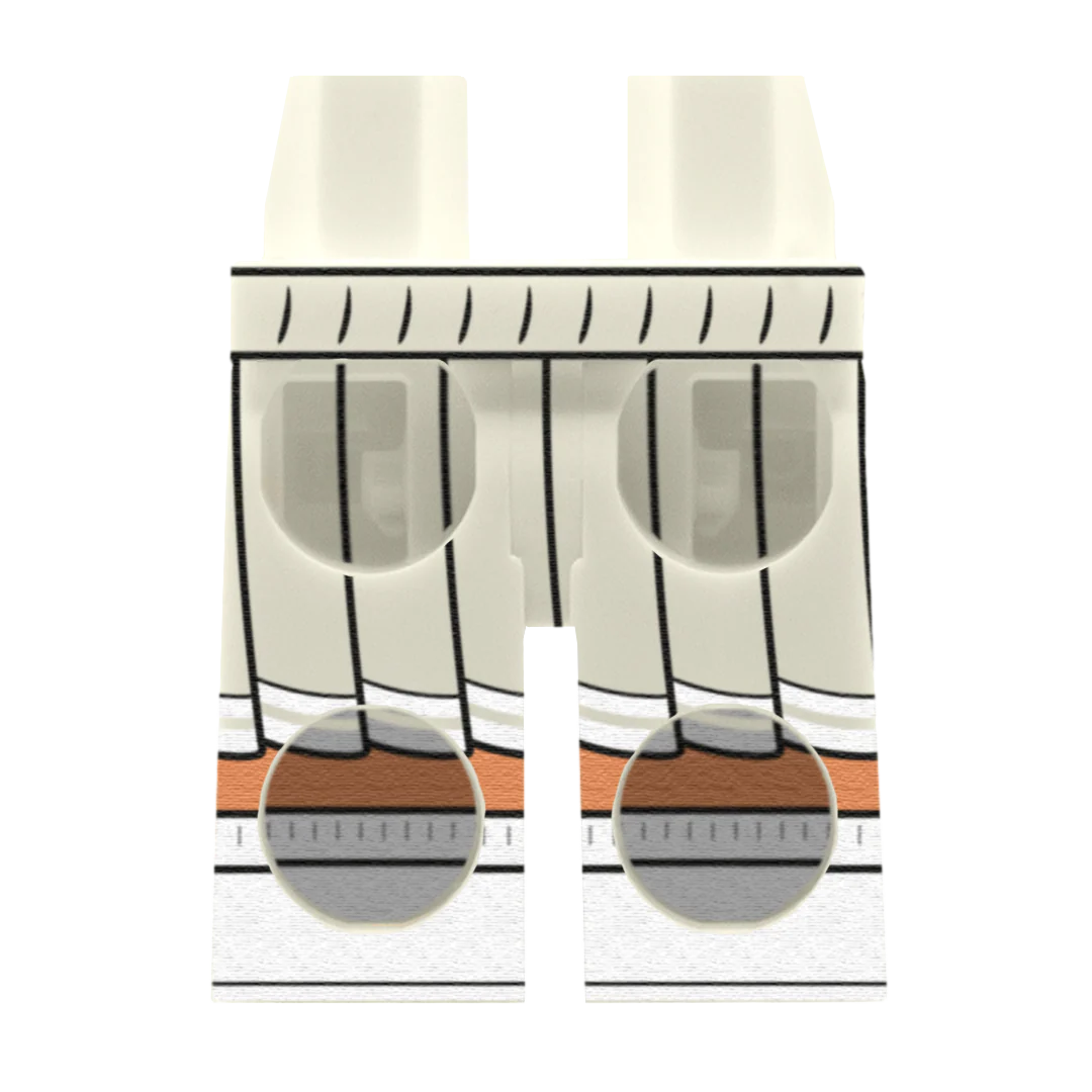 White Cheerleader Skirt (Various Skin Tones) - Printed Minifigure Legs - Image 8