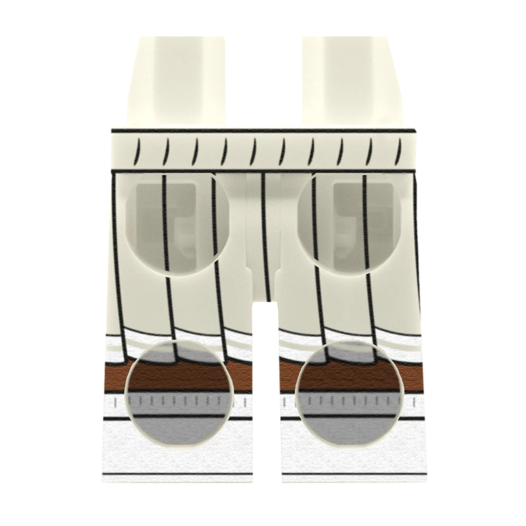 White Cheerleader Skirt (Various Skin Tones) - Printed Minifigure Legs - Image 9