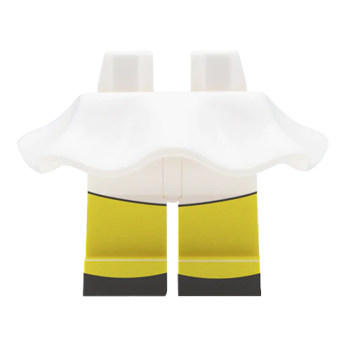 White Flowing Skirt With Shorts - Minifigure Skirt