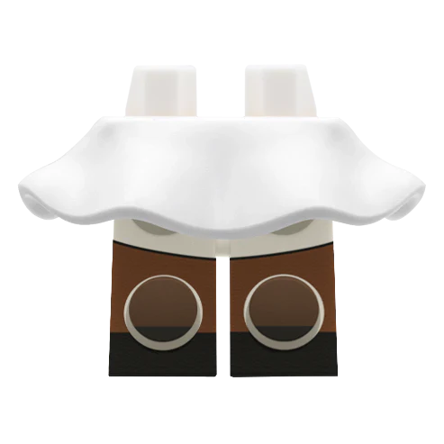 White Flowing Skirt With Shorts - Minifigure Skirt - Image 10