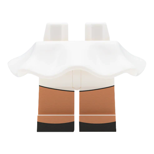 White Flowing Skirt With Shorts - Minifigure Skirt - Image 5