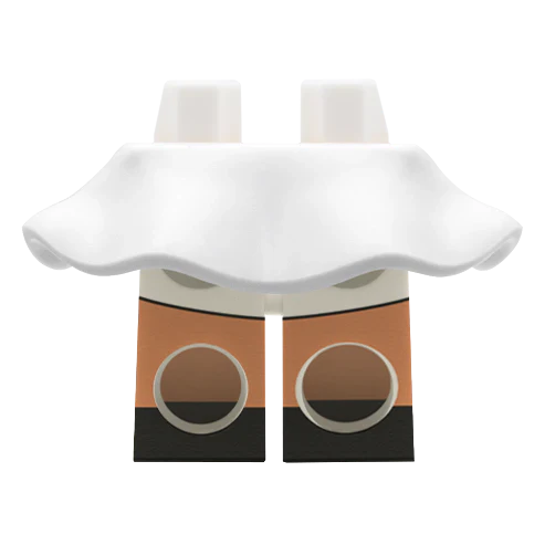 White Flowing Skirt With Shorts - Minifigure Skirt - Image 6