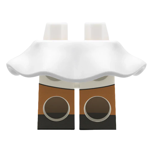 White Flowing Skirt With Shorts - Minifigure Skirt - Image 8