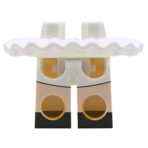 White Frilly Skirt With Shorts - Minifigure Skirt - Image 4