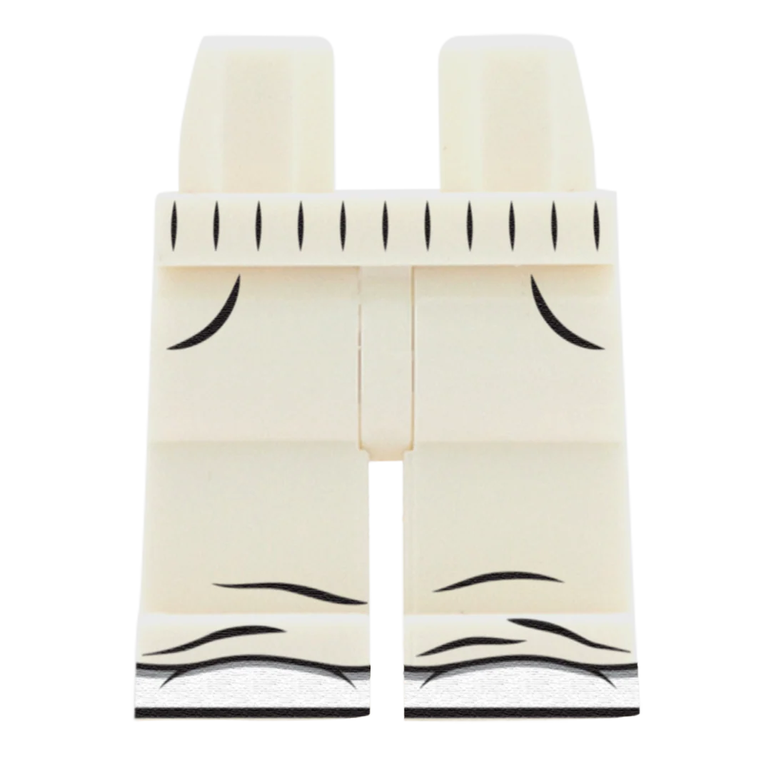 White Joggers With Popper Sides - Custom Printed Minifigure Legs