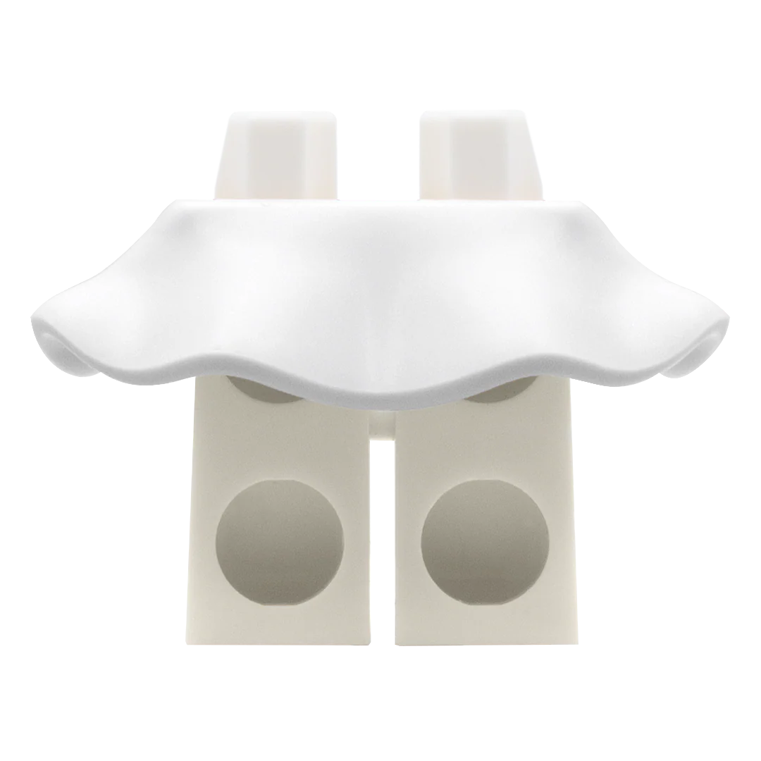 White Flowing Skirt - Minifigure Skirt - Image 2