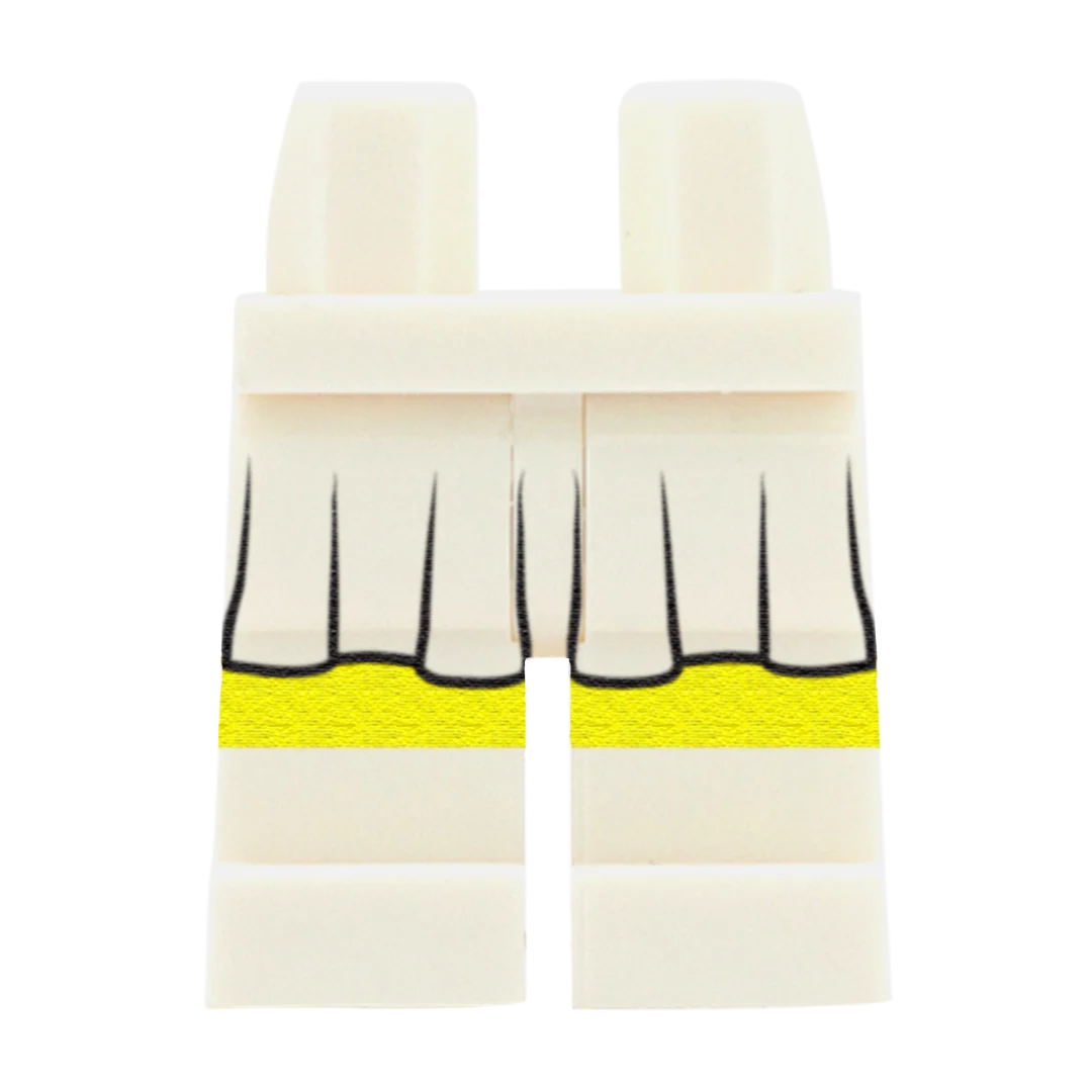 White Skirt and White Shoes (Various Skin Tones) - Printed Minifigure Legs