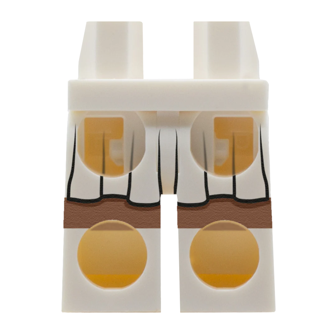 White Skirt and White Shoes (Various Skin Tones) - Printed Minifigure Legs - Image 10