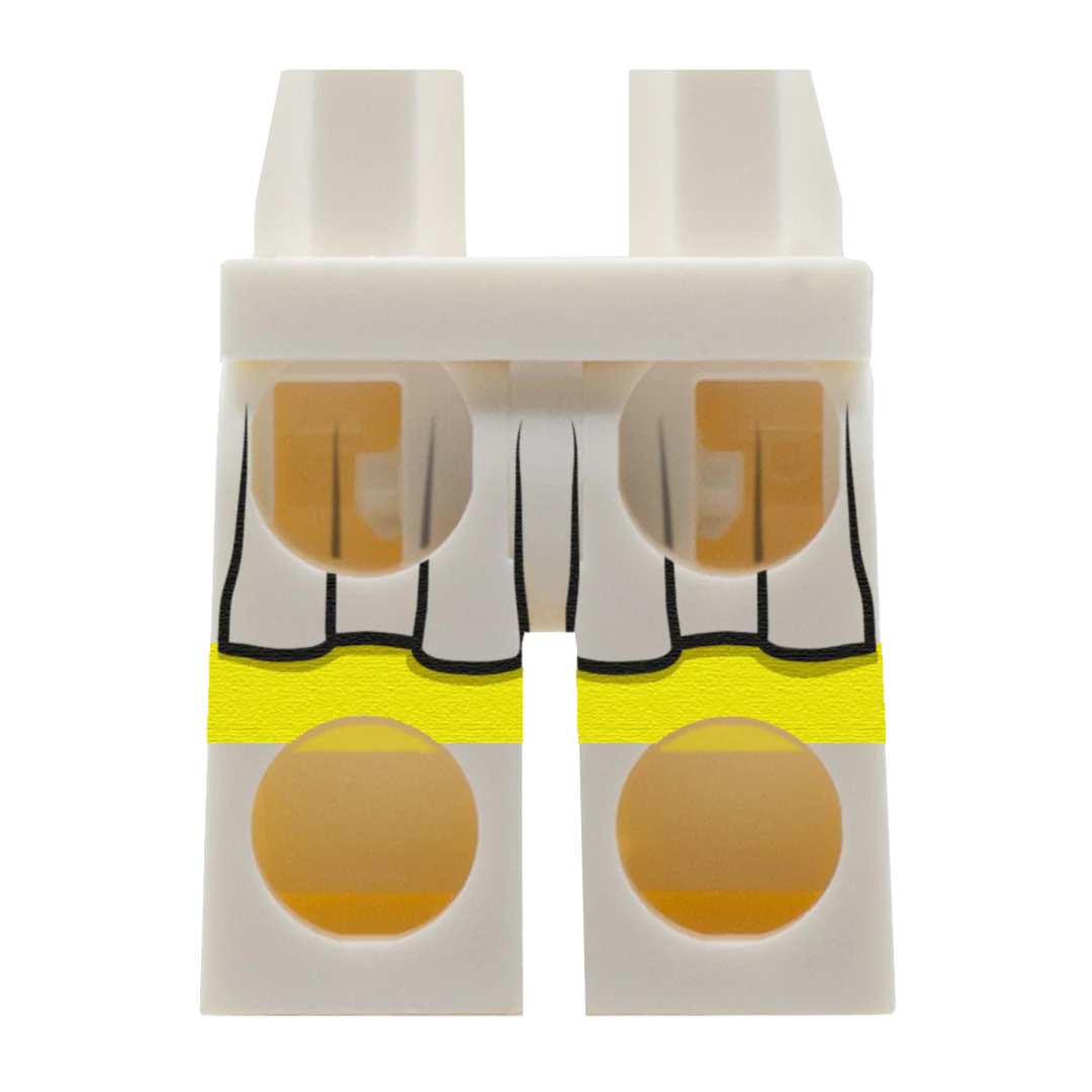 White Skirt and White Shoes (Various Skin Tones) - Printed Minifigure Legs - Image 6