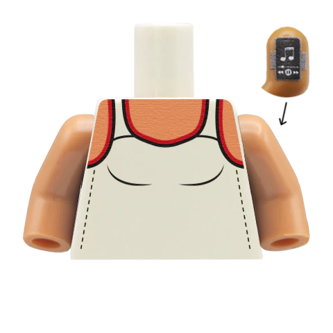 Women's Running Vest with Phone Armband - Custom Design Minifigure Torso - Image 16