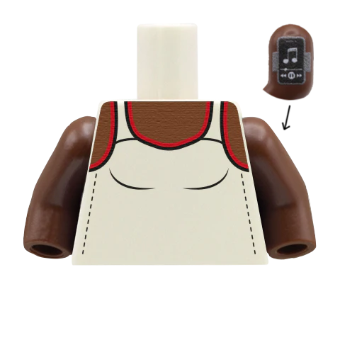 Women's Running Vest with Phone Armband - Custom Design Minifigure Torso - Image 18