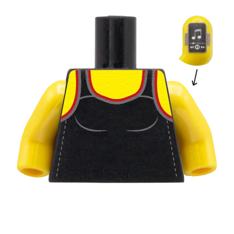 Women's Running Vest with Phone Armband - Custom Design Minifigure Torso - Image 4