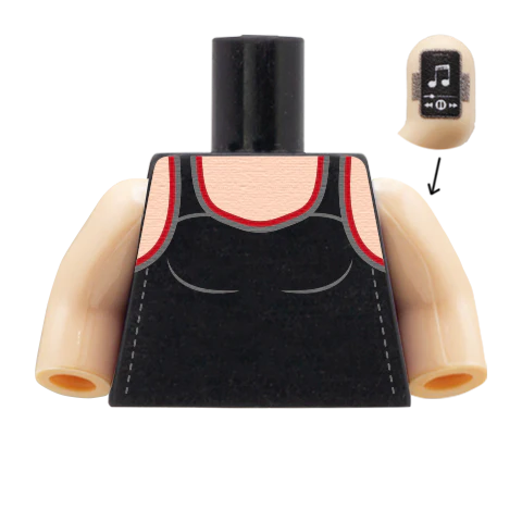 Women's Running Vest with Phone Armband - Custom Design Minifigure Torso - Image 5