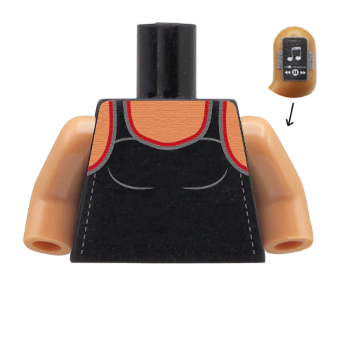 Women's Running Vest with Phone Armband - Custom Design Minifigure Torso - Image 6