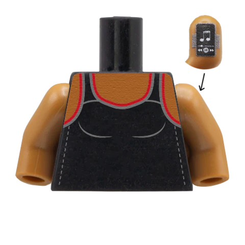 Women's Running Vest with Phone Armband - Custom Design Minifigure Torso - Image 7