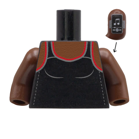 Women's Running Vest with Phone Armband - Custom Design Minifigure Torso - Image 8