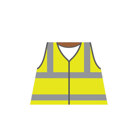 Yellow Hi Vis Vest over Top - Custom Design Minifigure Torso - Image 36
