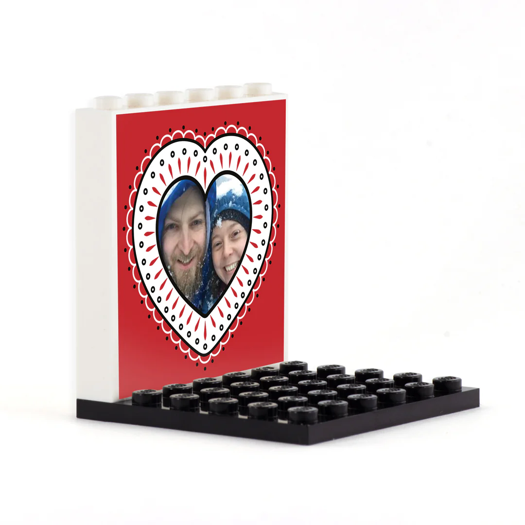 Upload Photo Red Heart Back Panel - Custom Design Display Panel and Stand - Image 3